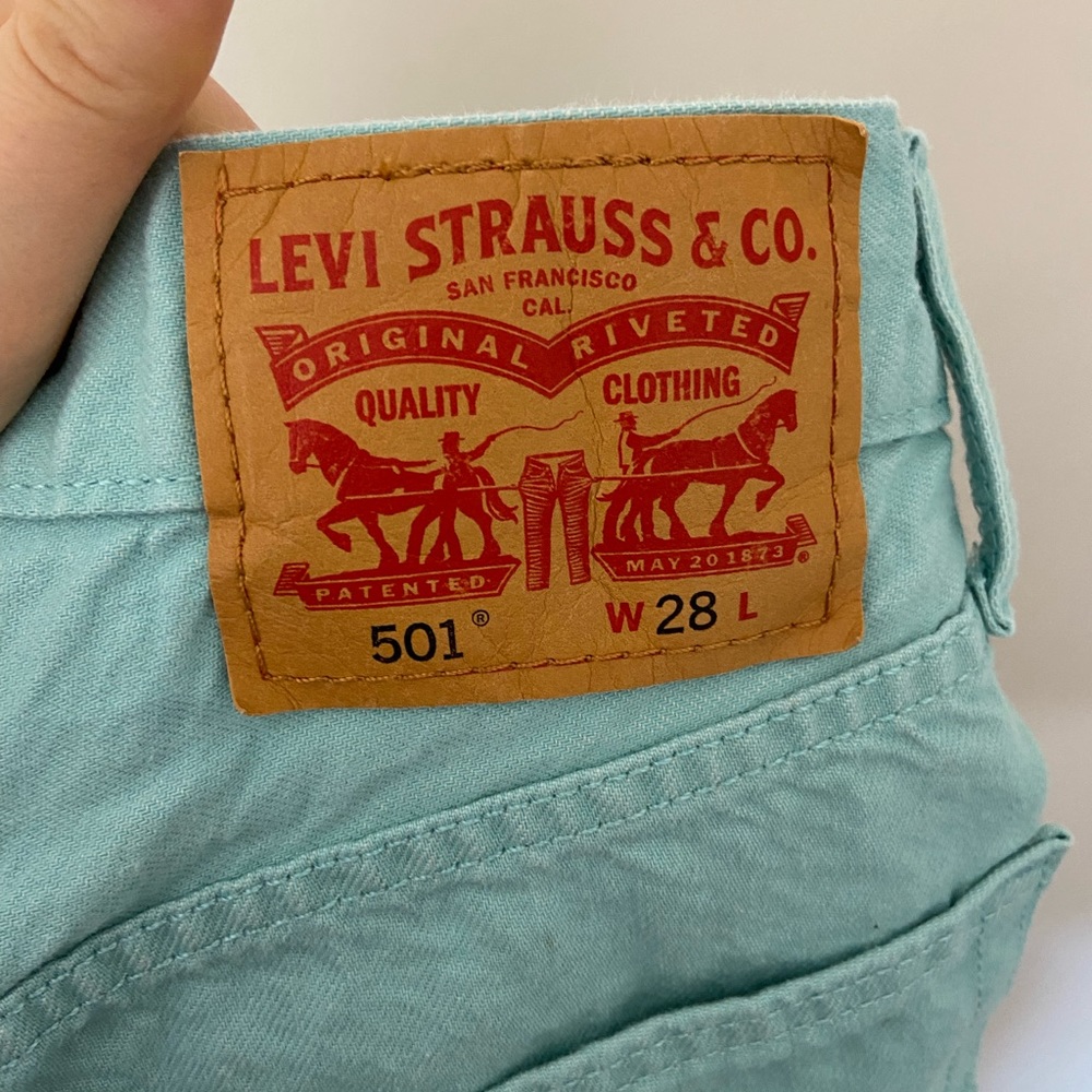 Levi's NWT 501 Mid-Rise Mint Green Denim Shorts